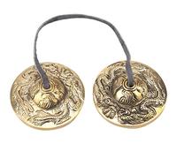 Handcrafted Brass Tibetan Bell, Pure Resonant Meditation Bell, Buddhist Symbol Bell for Spiritual Healing Religious (double dragon pattern)