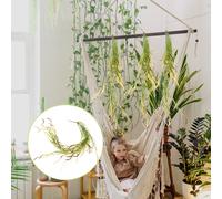 Handcrafted Reusable Plastic Hanging Grass Wall Decor Light Green for Home