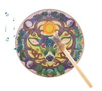 Handcrafted Shaman Drum - 9-Inch Percussion Instrument, Ethnic Spirit