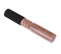 Handcrafted Tibetan Singing Bowl - Peach Wood Handle with Premium Leather Wrapping, Wooden for Buddhist Meditation, Bowls & Gongs
