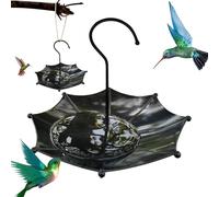 Handcrafted Umbrella Bird Feeder Decorative Hummingbird Feeder with Plexiglass Tube, Reusable Metal Hanging Garden Ornament, Ideal for Flowerbed, Pathway, and Outdoor Decor