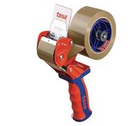 tesa pack Dispenser Manuale Comfort per Nastro da Imballaggio - Dispenser professionale in metallo - Ergonomico - Per rotoli fino a 50 mm di larghezza - Colore: Blu e Rosso