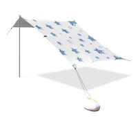 Handdraw Stars Navy Blue White Progettato UPF50+ Beach Cabana Easy Setup Sun Shelter con sacchi di sabbia e pala di sabbia per campeggio, picnic, cortile e pesca Sombra para Playa