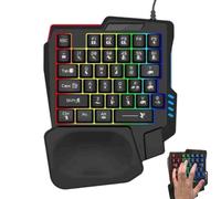 Handed Mechanical Keyboard, Compact Game Keypad, Game Controller Keyboard, Mechanical games Keypad with Programmable Keys, 22.5x17.7x3cm Portable Game Keypad for games Setups, Black and White