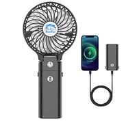 HandFan 5200mAh ventilatore portatile con banca di potenza, mini ventilatori personali ricaricabili, pieghevoli piccoli ventilatori elettrici a batteria, per il concerto di viaggio(lama trasparente)