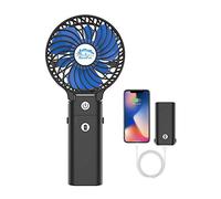 HandFan 5200mAh ventilatore portatile con banca di potenza, mini ventilatori personali ricaricabili, pieghevoli piccoli ventilatori elettrici a batteria, per il viaggio concerto Disney