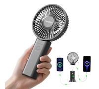 HandFan Ventilatore Portatile Aggiornato da 10.000 mAh Silenzioso - 11,4 cm Ventilatori da Mano Ricaricabili, Ventola Pieghevole Portatile a 180° [30 Ore di Lavoro] con Cordino, Base per Disney/Viaggi