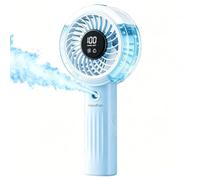 HandFan Ventola nebulizzante aggiornata con display a LED, ventola portatile con raffreddamento estremo con spray per nebbia d'acqua, flusso d'aria più forte del 50% e più silenzioso, nebulizzatore