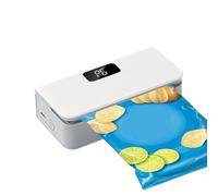 Handheld Bag Sealer - ABS 12.5x4x6.3cm | Portable Rechargeable Sealing Machine | Digital Display Cutter Food Storage Heat Sealer For Snacks Chips Cereal Fruit Vegetable Meal Kitchen Travel Use