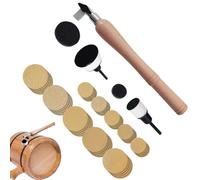 Handheld Bowl Sander - 55piece Lathe Sanding | Wooden Bowl Sander | Sanding Tool | Portable Sandings Discs Bowls Sanders Polisher | Craft Sanders Wood SandingTool with Long Hardwood Handle