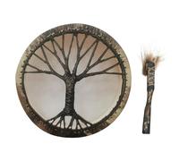Handheld Drums For Adults - Retro Tree Design Small Round Hand Drums - Retro Tree Design Handcraft Drum With Stick, Small Round Hand Drums, Vintage Drum Decor Retro Tree Drum, Small Round Hand Drum, H