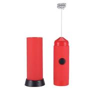 Handheld Electric Blender Stick, Stainless Steel Stirrer Coffee Whisk Foam Mixer Handheld Egg Beater Drink Mixer Battery Powered for Coffee (Red)