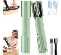 Handheld Electric Coconut Grater Machine, Wireless Efficient Coconut Scraper Peeler Shredder, Anti-Splash Rotating Peeler for Grated Coconuts and Fish Scales Peeling (Green)