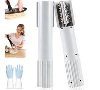 Handheld Electric Coconut Grater Machine, Wireless Efficient Coconut Scraper Peeler Shredder, Anti-Splash Rotating Peeler for Grated Coconuts and Fish Scales Peeling (White)