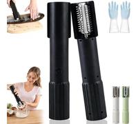 Handheld Electric Coconut Grater Machine, Wireless Efficient Coconut Scraper Peeler Shredder, Anti-Splash Rotating Peeler for Grated Coconuts and Fish Scales Peeling (Black)
