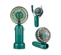 Handheld Fan, 4800mAh Battery Operated Mini Portable Personal Cooling Fan USB Rechargeable , 6-20 Hours Strong Airflow 3 Speeds-Green