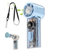 Handheld Fan - Portable Battery Powered Cooling Device, Digital Display Personal Fan, Long Lasting Cell High Velocity Airflow, Variable Speed Control Handheld Air Circulator for Outdoor Summer