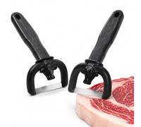 Handheld Fat Trimmer for Beef & Pork, Stainless Steel Blade (2pcs) | U-shaped curved frame, non-slip bullhead-shaped grip, wide hand guard, for brisket trimming and steak carving