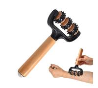 Handheld Massage Roller Wooden Three Wheel Manual Body Massager