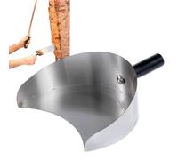 Handheld Meat Catcher, Stainless Steel BBQ Shovel, Lightweight Non-Slip Handle, Heat-Resistant Design, Rotisserie Tool Accessory, Ideal for Grilling in Restaurant or Outdoor Cookouts