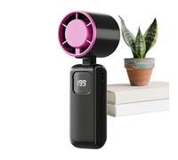 Handheld Mini Fan - Portable Fan Foldable Digital Display | Compact Hand Fans | 199 Wind Speed Digital Display For Women Men Kids Adults Travelers Hikers Stadium Concerts Camping Beach Picnic Travel