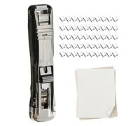 Handheld Paper Clam Clip Dispenser - Refillable Document Organization Tool For Desktop Sorting | Manual Metal Fastener System With Spring Action Slide & Reusable Steel Grips For Office, College, Study