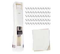 Handheld Paper Clip Dispenser - Refillable Document Stapler | Office Stapler Set | 50 Clips Included, Reusable, Portable Fast Paper for Classroom College Work Study Paperwork