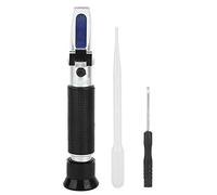 Handheld Refractometer 0-10% Brix Meter | ATC for Sugar Testing in Fruits/Juice/Wine | High Accuracy 0.1%, Portable & Sturdy Aluminum Tool
