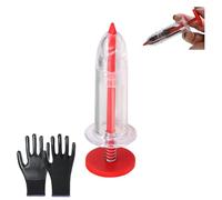Handheld Seed Planter Tool for Tiny Seeds, Adjustable Manual Seed Spreader & Dispenser for Precise Sowing in Garden, Patio, or Potted Plants (Red)