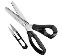 HANDI STICH Forbici Zig Zag per Stoffa - Forbici a Zig Zag per Tessuti da Sarta - Lunghezza 23 cm - 50 Denti da 3 mm da Cucito e Sartoria - Acciaio Inox - Nero