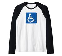 HANDICAP SEGNALE DISABILITÀ SEDIA A RUOTE Maglia con Maniche Raglan
