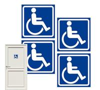 Handicap Sign - 4 Piece Waterproof Self-Adhesive Stickers | Car and Decals for Parking, Hotel, Home, Lawn, Backyard, Courtyard, Park, Garden or Restroom Accessibility