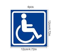 Handicap Sticker - 4 Pieces 4.72x4.72in Waterproof Self Adhesived Decals | Auto Supplies with Reliable Design for Bus, Parking, Restaurant, Hotel, Home, Yard, Lawn, Courtyard, Park, Outdoor Use