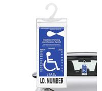 Handicapped Placard Holder, Car Hanger Cover, Disabled Permit Sleeve, Rearview Mirror Tag Protector, Universal Fit for Vehicles, Cards, Sun Visors, Parking Signs, 11,61 x 5 pollici