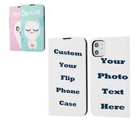 Handimake Custodia per telefono personalizzata per iPhone 15/11/12/13/14 Pro Max/Mini, custodia per telefono personalizzata con foto/testo per regalo di compleanno per amici (custodia a libro)