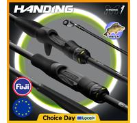 HANDING M1 Bass Fishing Rods Fuji O + A Guide Rings 24Ton Carbon Blanks Spinning Fishing Rod All-day Comfort Casting Rods