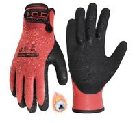 HANDLANDY Guanti da lavoro invernali isolati impermeabili con manico per uomini e donne, per pesca, freezer, giardinaggio e lavori all'aperto (rosso, taglia L)