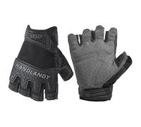 HANDLANDY Guanti da lavoro senza dita, guanti da lavoro a mezze dita, con impugnatura ammortizzante, traspiranti, con polso a U, in TPR per uomini e donne, nero, XL