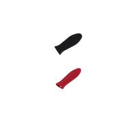 Handle Pot Holder Silicone Cover Frying Pan Hot Cast Iron Pot Pot Holder Kitchen Handle Cover Set Auxiliary Heating Black Red (2Pcs)