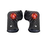 Handlebar Mittens - 32x24 cm PU Leather Fleece Thickened Thermal Waterproof Windproof Design, Bicycle Grip Warmers | Winter Riding Hand Cover Ideal Mountain Bike Motor Road Cycling Outdoor Use