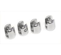 Handles and Ironmongery - Confezione di 4 piccoli supporti placcati cromo, per mensole in vetro dello spessore di 4-6 mm