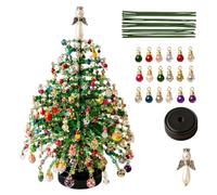 Handmade Beaded Tree Kit - Sparkling Colorful Mini Decor, Holiday Craft