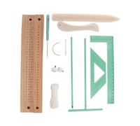 Handmade Book Binding Kit, Portable Rebinding Tool Set, Journal Repair Awl Kit, Wood, with Manual, Curved Binder for Album, School Projects, Notebooks, Studenti, Adulti, Home Use Scrapbooking
