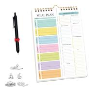 Handmade Bound Weekly Detachable Diet Plan Sheet, 52 Sheets Double Helix Tear-Off Meal Planner and Grocery List, Weekly Meal Planner Notebooks (06,1Pcs)