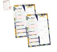 Handmade Bound Weekly Detachable Diet Plan Sheet, Weekly Meal Planner Notebook, 52 Sheets Double Helix Tear-Off Shopping List, for Week to do List and Schedule (D,2PCS)