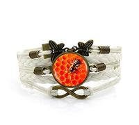 Handmade Bracelets,White Rope Red Honeycomb Hexagonal Geometry Art,Time Gemstone Multi-Layer Hand-Woven Glass Combination Jewelry Ladies Fashion European And American Jewelry