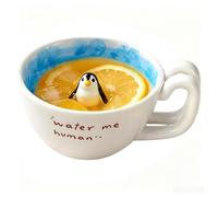 Handmade Coffee Cup With 3D Duck Penguin Figure | Cute Cartoon Duck Penguin Ceramic Mug, 350ml Ceramic Animal Drinking, For Mom Friend Sister Kids Girls Birthday Party Holiday Home Offices