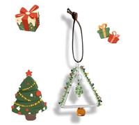 Handmade Colored Glaze Christmas Tree, Double-Layered Tree Design, Holiday Car Hanging Decor, Amber-Colored Wine Glass Charms, Gifting to Anyone Who Loves Unique, Handmade Christmas Decor(1PC)