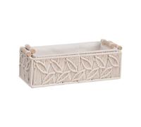 Handmade Cotton Rope Organizer - 2-Pack Boho Storage Basket, Decorative Bohemian Baskets With Wooden Handles, Decorative Organizer | For Home, Bedroom, Nursery, Living Room, Entryway