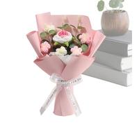 Handmade Crochet Flowers, Decorative Knitted Bouquet, Graduation Flower Arrangement | Cute Yarn Floral Gift, Reusable Craft Decoration For Birthday Christmas Easter Graduation Valentine Party Spring